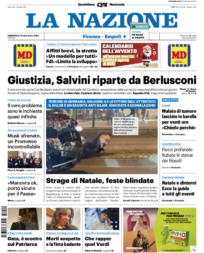 Prima-pagina-la nazione-edizione-di-oggi-20241222